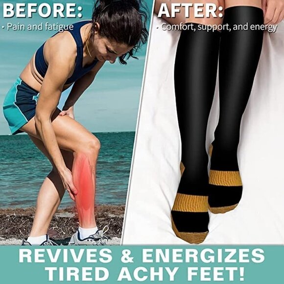 🆕🧦 Copper Infused Luxury Knee High Compression Socks Warm Long Stockings NWT🧦 - Picture 3 of 10